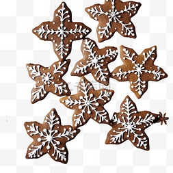 节日的圣诞姜饼，形状为星形，躺