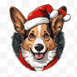 圣诞节威尔士柯基犬开衫狗与圣诞