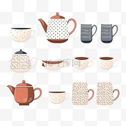 hygge主题茶壶茶杯套装元素收藏套
