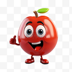 可爱的快乐番茄角色人工智能生成