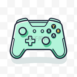 白色背景上的绿色游戏控制器图标