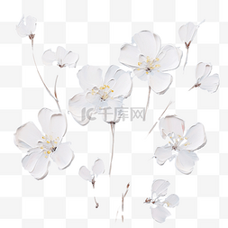 白色小花背景图片_白色小花可爱儿童风格油画