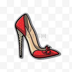 红色高跟鞋图片_红色高跟鞋贴纸 向量