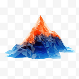 不规制图形图片_蓝色和橙色山模型在背景上与生成