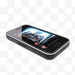 玩手机图片_手机中视频流的 3d 插图