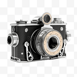 白色的相机图片_3d 渲染老式相机