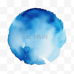 水彩圆圈背景图片_蓝色自然色水彩颜料染色背景圆圈