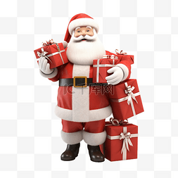 糖果和盒子图片_圣诞老人携带一袋礼物和小礼物的