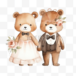 可爱情图片_可爱甜蜜婚礼爱情新娘新郎泰迪熊