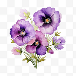 三色贴纸图片_可爱的紫色花朵固定贴纸油画