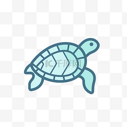 高清图片_平面图形设计风格的乌龟图标 向