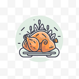 食物或膳食网站的感恩节火鸡图标