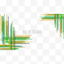 渐变抽象线条边框绿色创意