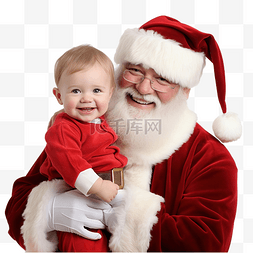 圣诞老人和小孩图片_一个穿着圣诞老人服装的小孩在爸