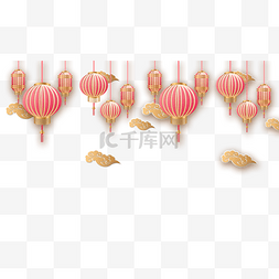新年中国传统灯笼金红色