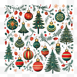 涂鸦风格糖果图片_涂鸦风格的圣诞快乐传统装饰