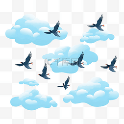 玻璃貼图片_鸟儿在云端飞翔