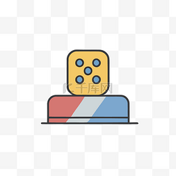 彩色的骰子图片_带有蓝色的扑克骰子 向量