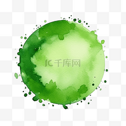 绿色圆圈水彩