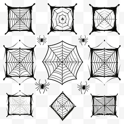 万圣节蜘蛛网与蜘蛛框架和角落设