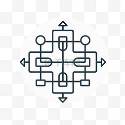 现代复杂业务图的图标，方形箭头