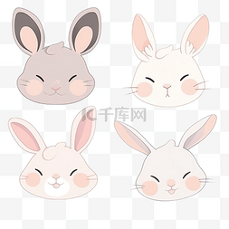 森林小兔卡通图片_可爱的小兔子微笑野生动物脸涂鸦
