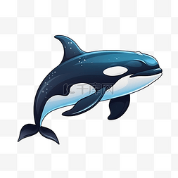 肌肉发达的海洋动物卡通虎鲸
