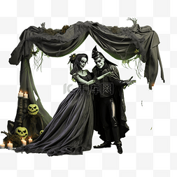 弗兰肯斯坦和女巫在舞台上表演的