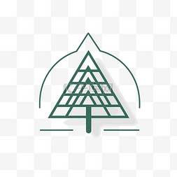 圣诞树的绿色图标设计 向量