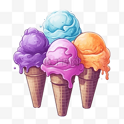 甜甜的冰淇淋插画