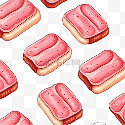 白色肉包图片_美味的粉色煮香肠和三明治面包无