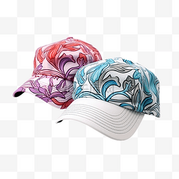 彩色图案帽子遮阳板漂亮的帽子