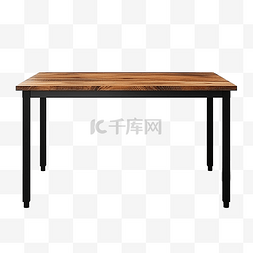 阁楼风格的木桌，带金属腿的隔离