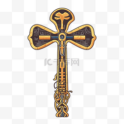 ankh 剪贴画经典埃及十字架与金属