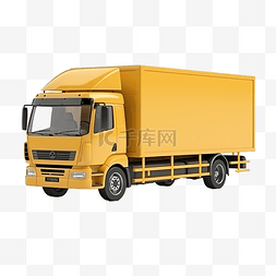 车品图片_带包裹箱运输车 3d 渲染的送货车