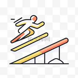 桌面 tif 的跳台滑雪线线图标 向量
