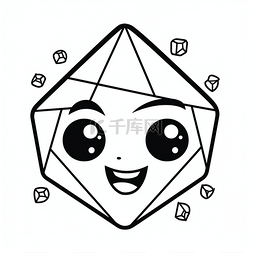 方形头图图片_脸上带着微笑的钻石轮廓图