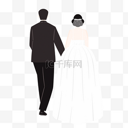 新郎新娘中式婚纱图片_牵手的新婚夫妻