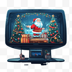 欢迎参加活动图片_机载屏幕上的圣诞问候插图概念