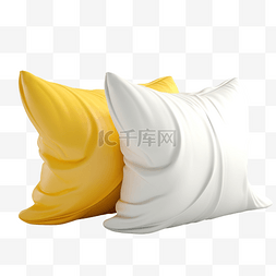 黄色格子背景图片_3d 白色和黄色枕头 3d 渲染