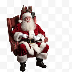 留着胡子的圣诞老人坐在椅子上