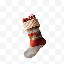 圣诞组合物，配有装饰性袜子和礼