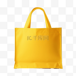 与手提包图片_黄色购物布袋与反射地板隔离用于