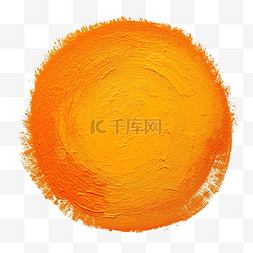 橙色的圆圈图片_粉笔彩画的橙色圆圈形状