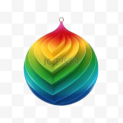 彩色球体图片_彩虹圣诞树玩具或球体积和逼真的
