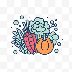 胡萝卜与蔬菜图片_蔬菜图标与新鲜胡萝卜和胡萝卜 