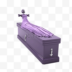带十字架的紫色棺材