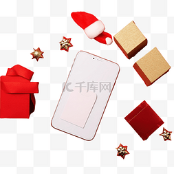 平躺与圣诞礼品盒