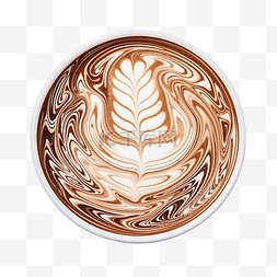 咖啡顶视图图片_杯子上咖啡泡沫艺术的顶视图