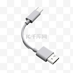 usb设备图片_3d 渲染电缆 USB C 隔离
